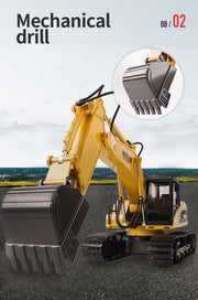 HUINA 1/14 15CH RC Alloy Excavator Construction Engineering Vehicle Digger Toy Gift V610-TOY-RC-HN550