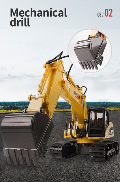 HUINA 1/14 15CH RC Alloy Excavator Construction Engineering Vehicle Digger Toy Gift V610-TOY-RC-HN550