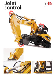 HUINA 1/14 15CH RC Alloy Excavator Construction Engineering Vehicle Digger Toy Gift V610-TOY-RC-HN550