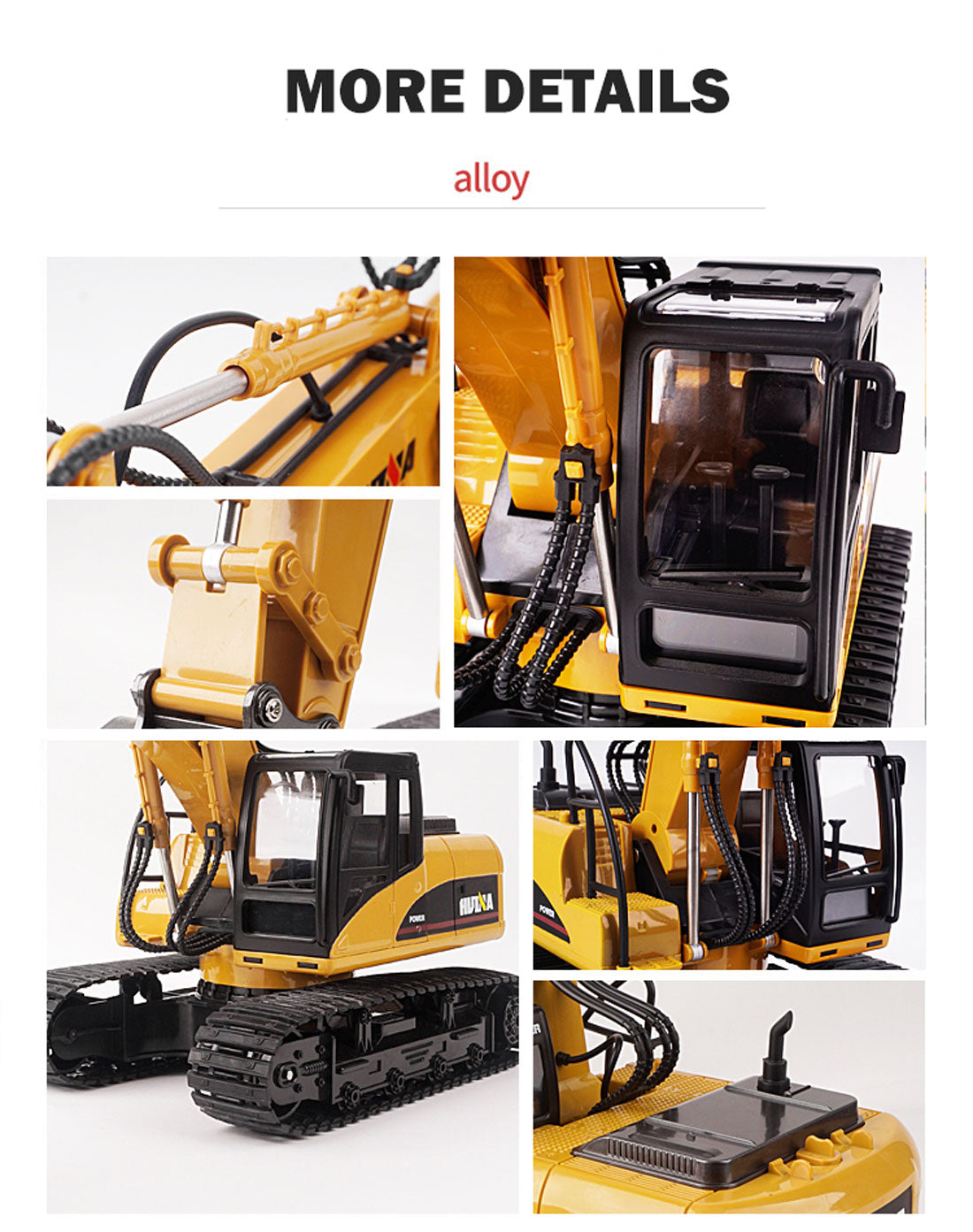 HUINA 1/14 15CH RC Alloy Excavator Construction Engineering Vehicle Digger Toy Gift V610-TOY-RC-HN550