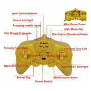 HUINA 1/14 15CH RC Alloy Excavator Construction Engineering Vehicle Digger Toy Gift V610-TOY-RC-HN550
