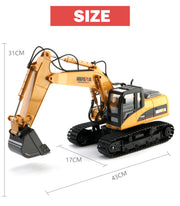 HUINA 1/14 15CH RC Alloy Excavator Construction Engineering Vehicle Digger Toy Gift V610-TOY-RC-HN550