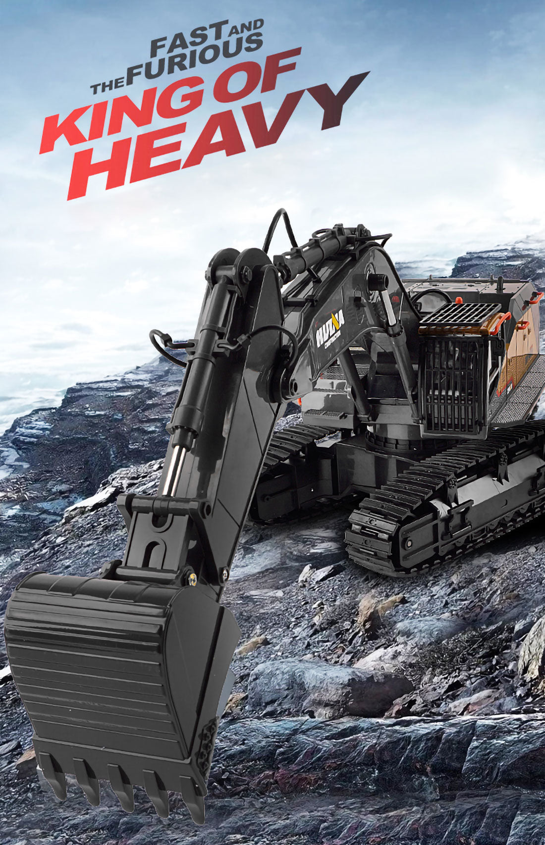 HUINA 1/14 22CH RC Alloy Excavator Construction Engineering Vehicle Toy Gift V610-TOY-RC-HN592