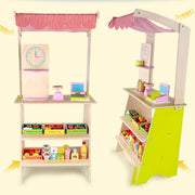 Kids Wooden Toy Pretend Play Marketplace Stand Fruit Veg Shop Stall Supermarket V610-VEGSH-MSN15033