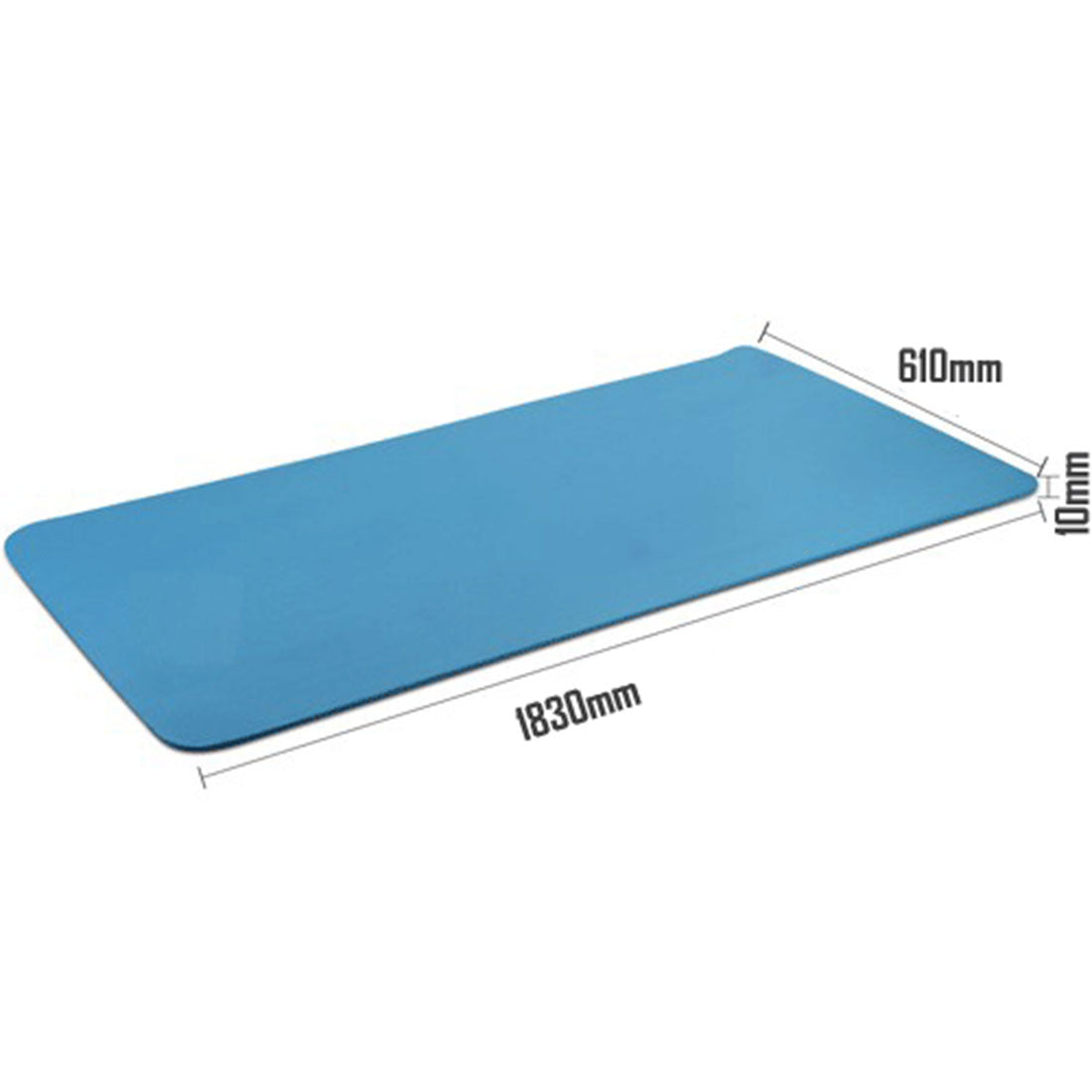 10mm Extra Thick NBR Yoga Mat Gym Pilates Fitness Exercise - blue V610-YOGMAT-10M-BLU