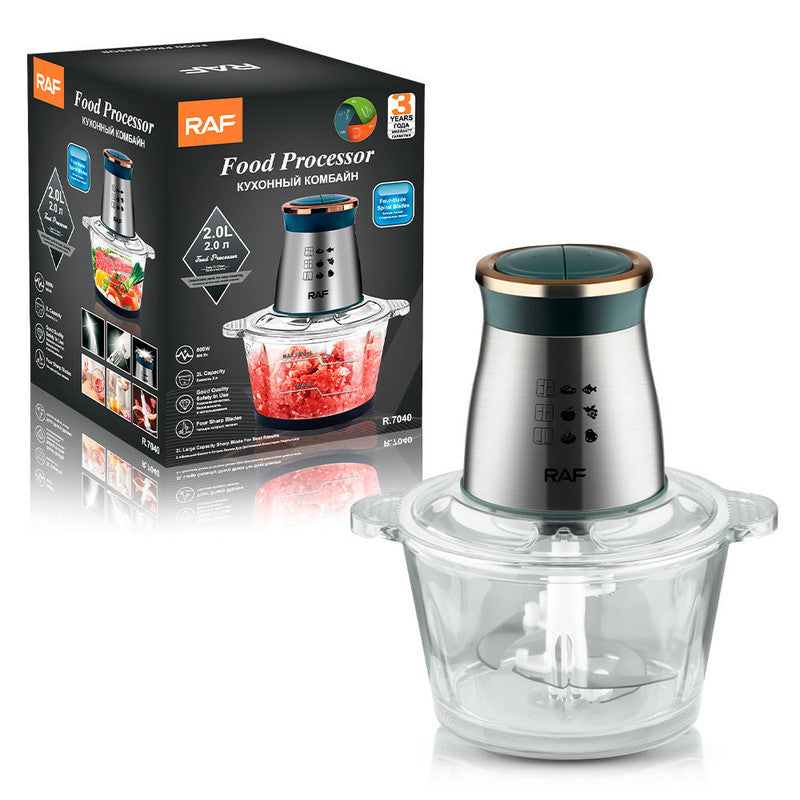 Multifunctional Stainless Steel Blade Electric Blender Salad maker and Meat Grinder, Food Processor V612-FOOD-7040
