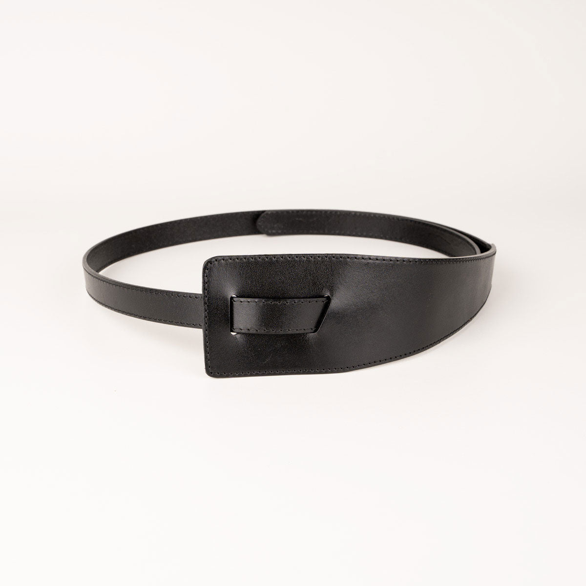 Peroz Ivy Women's Black Leather Knot Belt V629-PZ-IVY-BLACK100