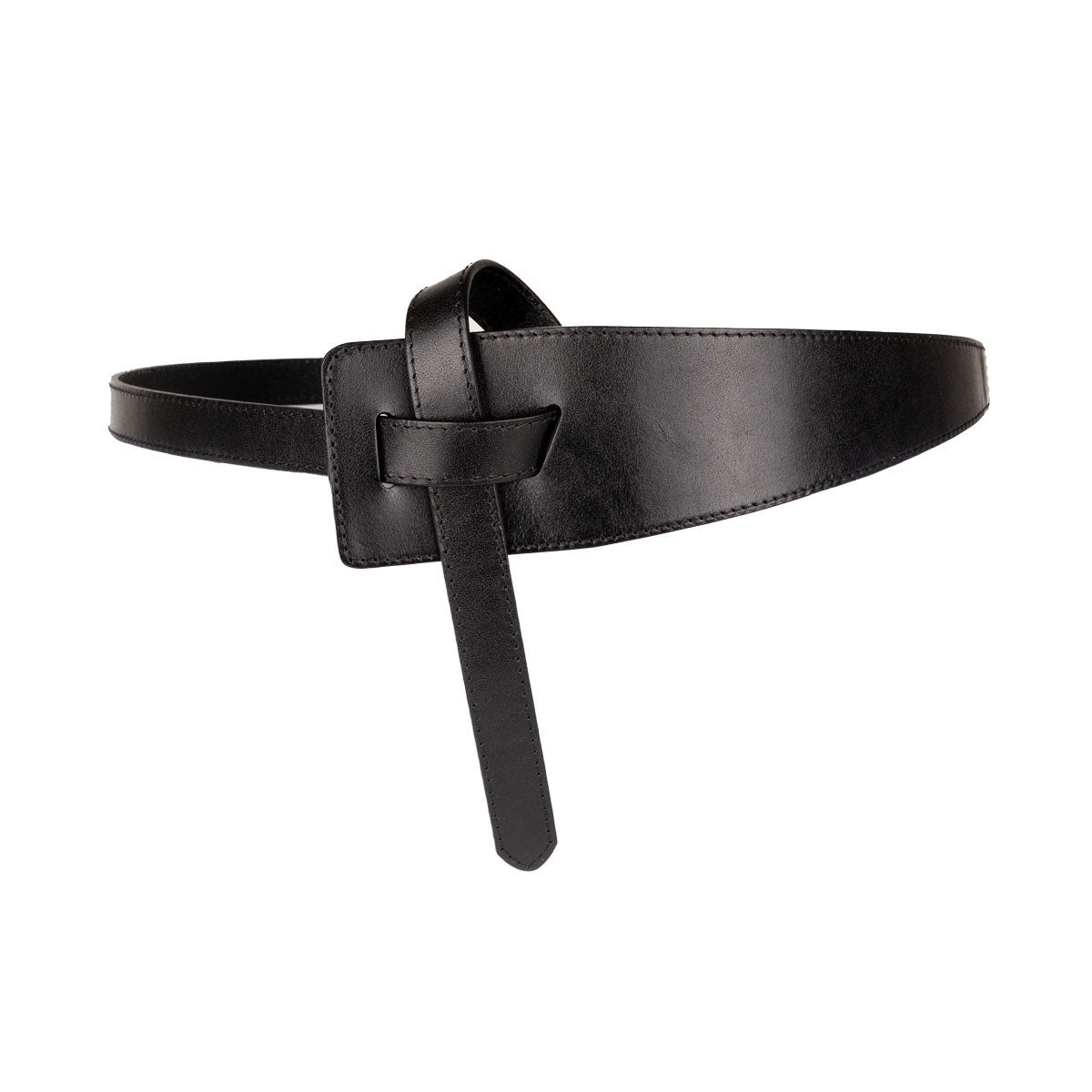 Peroz Ivy Women's Black Leather Knot Belt V629-PZ-IVY-BLACK100