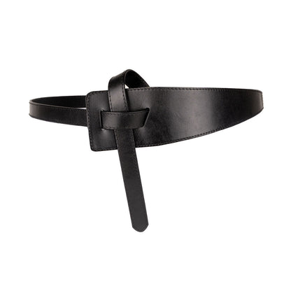 Peroz Ivy Women's Black Leather Knot Belt V629-PZ-IVY-BLACK100