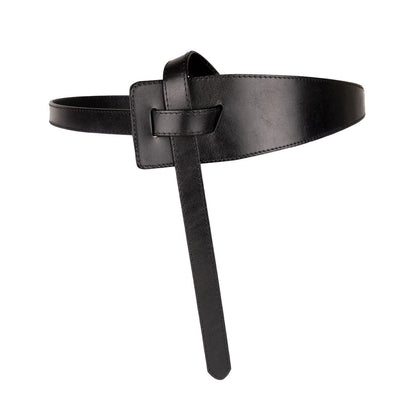 Peroz Ivy Women's Black Leather Knot Belt V629-PZ-IVY-BLACK100