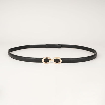 Peroz Yara Women's Black Adjustable Leather Belt V629-PZ-YARA-BLACK100