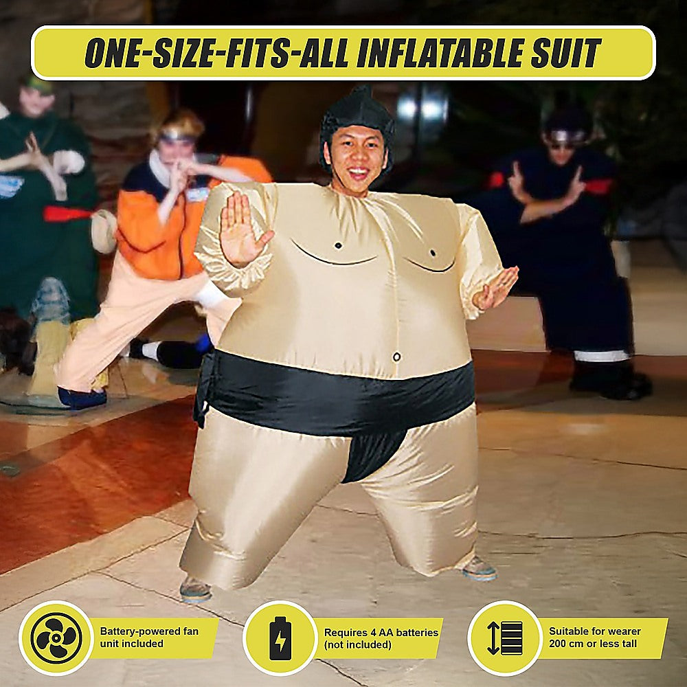 SUMO Fancy Dress Inflatable Suit -Fan Operated Costume V63-306611