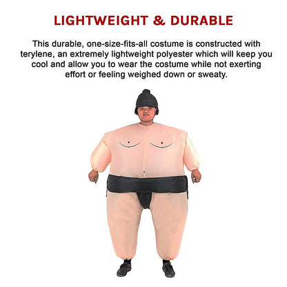 SUMO Fancy Dress Inflatable Suit -Fan Operated Costume V63-306611