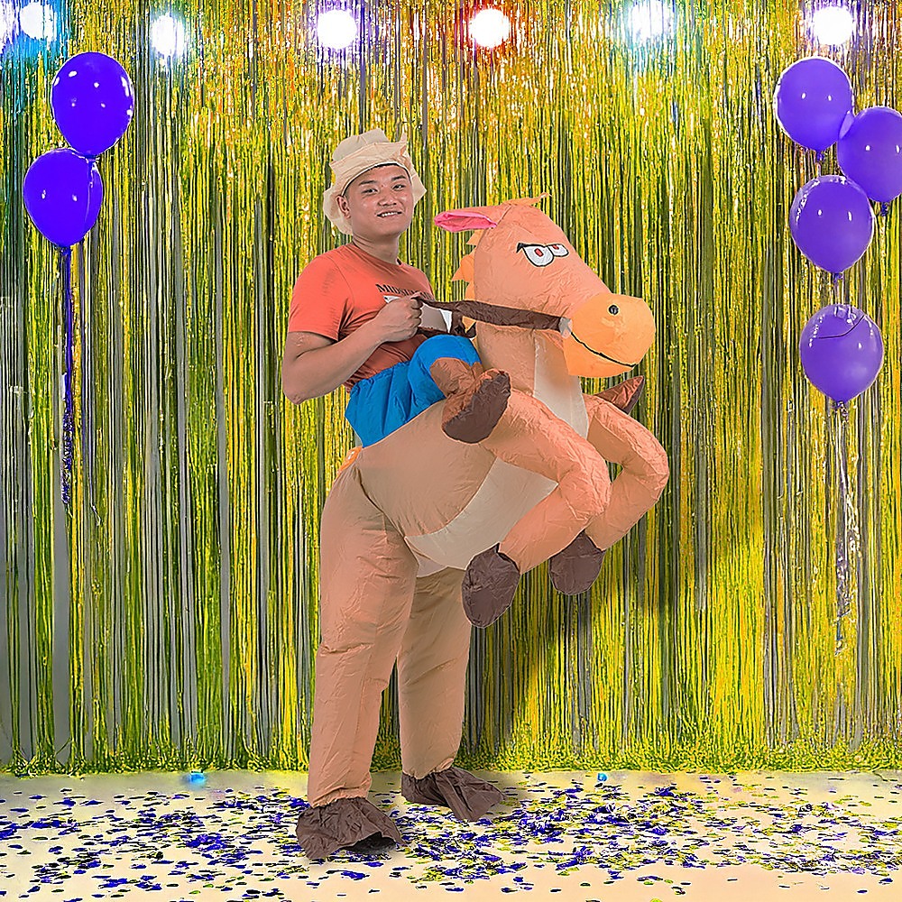 COWBOY Fancy Dress Inflatable Suit -Fan Operated Costume V63-306631