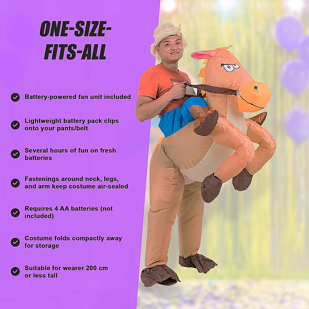 COWBOY Fancy Dress Inflatable Suit -Fan Operated Costume V63-306631