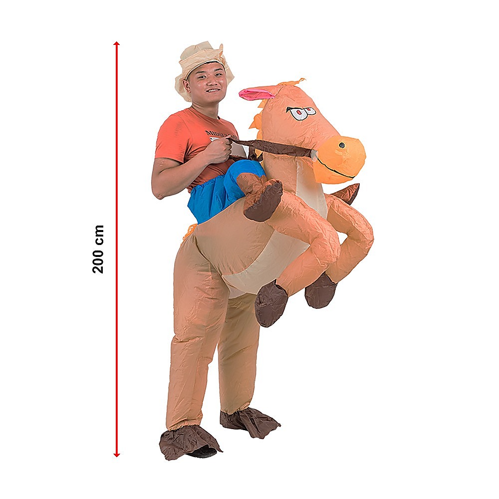 COWBOY Fancy Dress Inflatable Suit -Fan Operated Costume V63-306631