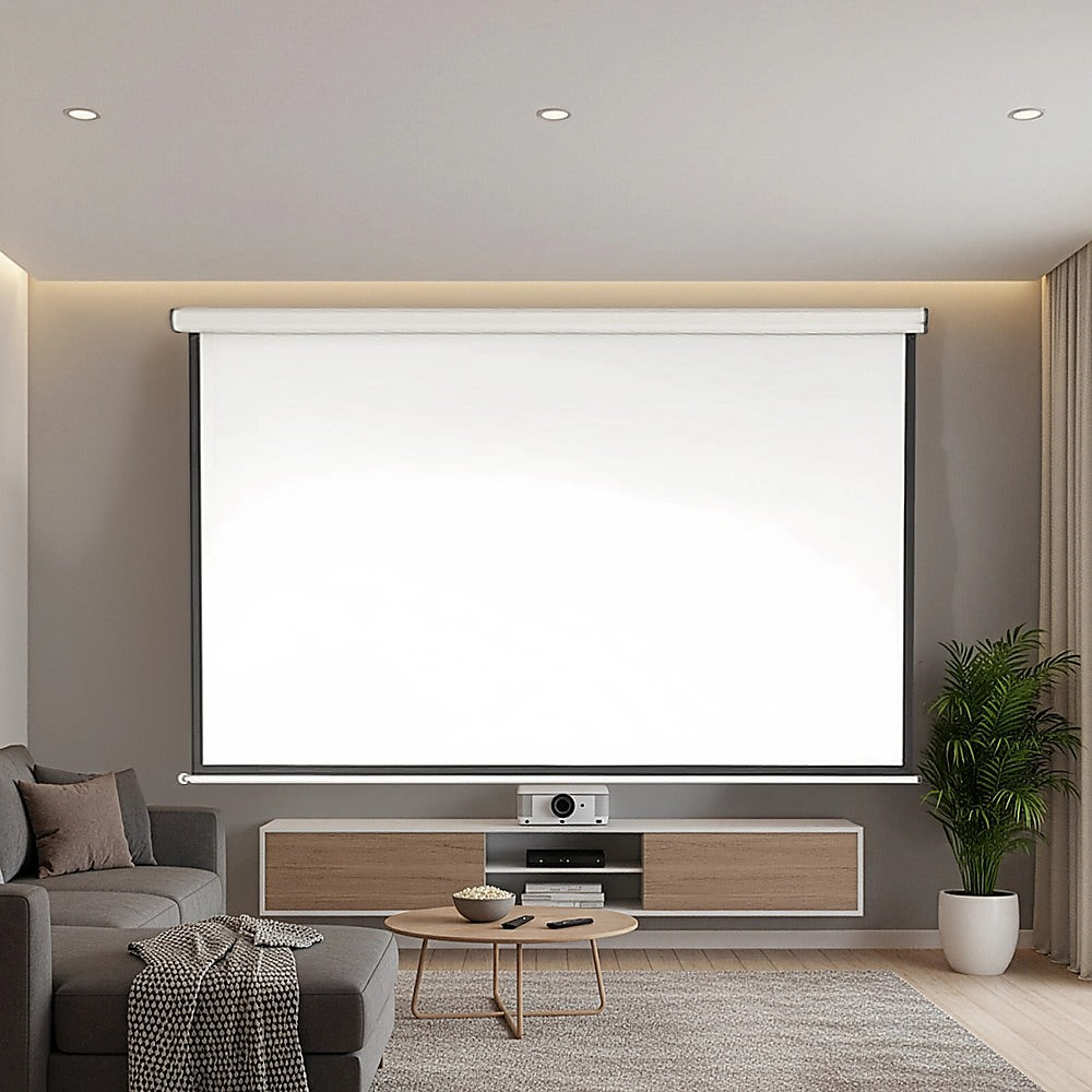 100" Electric Motorised Projector Screen TV +Remote V63-656034