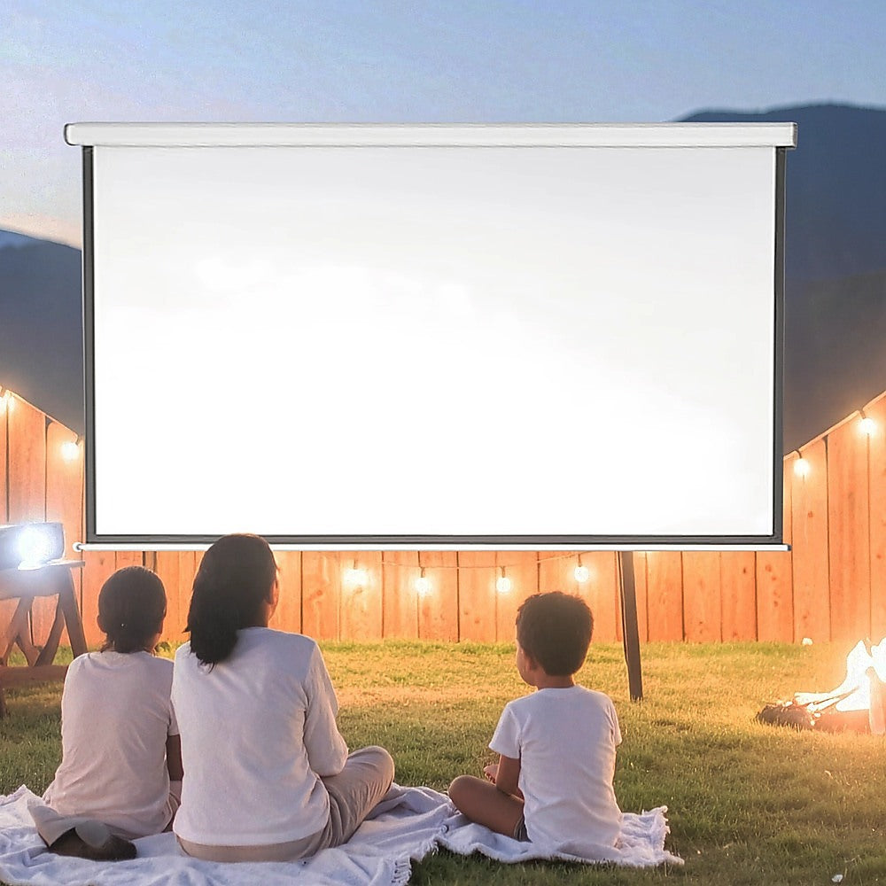100" Electric Motorised Projector Screen TV +Remote V63-656034