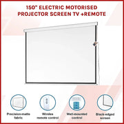 150" Electric Motorised Projector Screen TV +Remote V63-656044