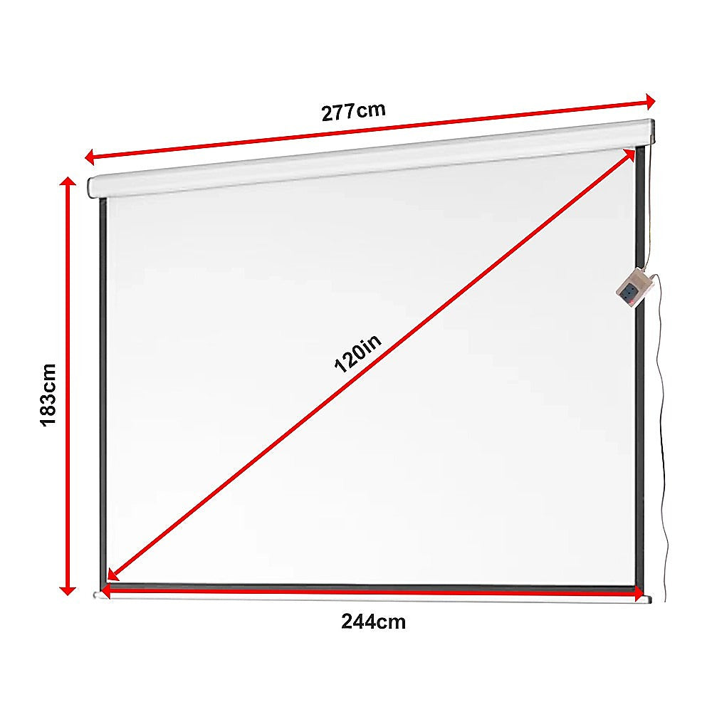 120" Electric Motorised Projector Screen TV +Remote V63-686914