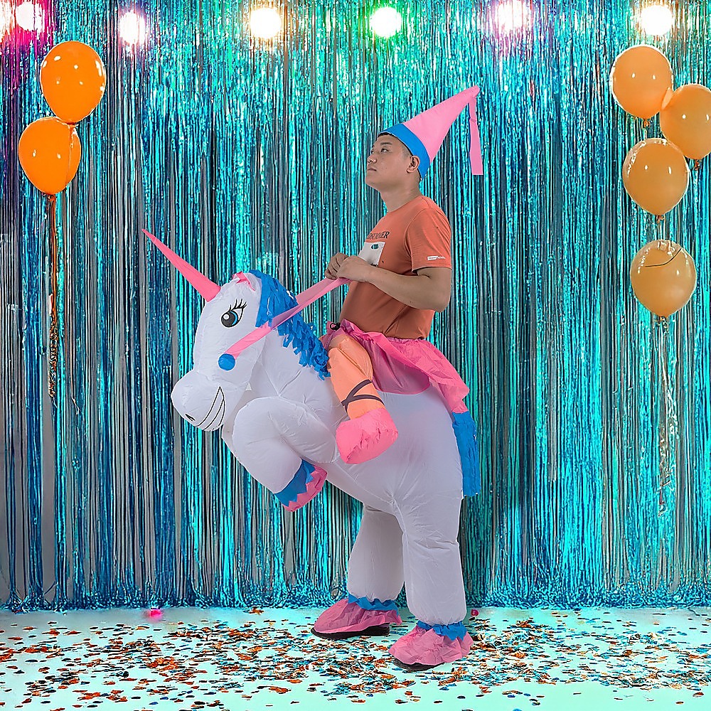 UNICORN Fancy Dress Inflatable Suit -Fan Operated Costume V63-691634