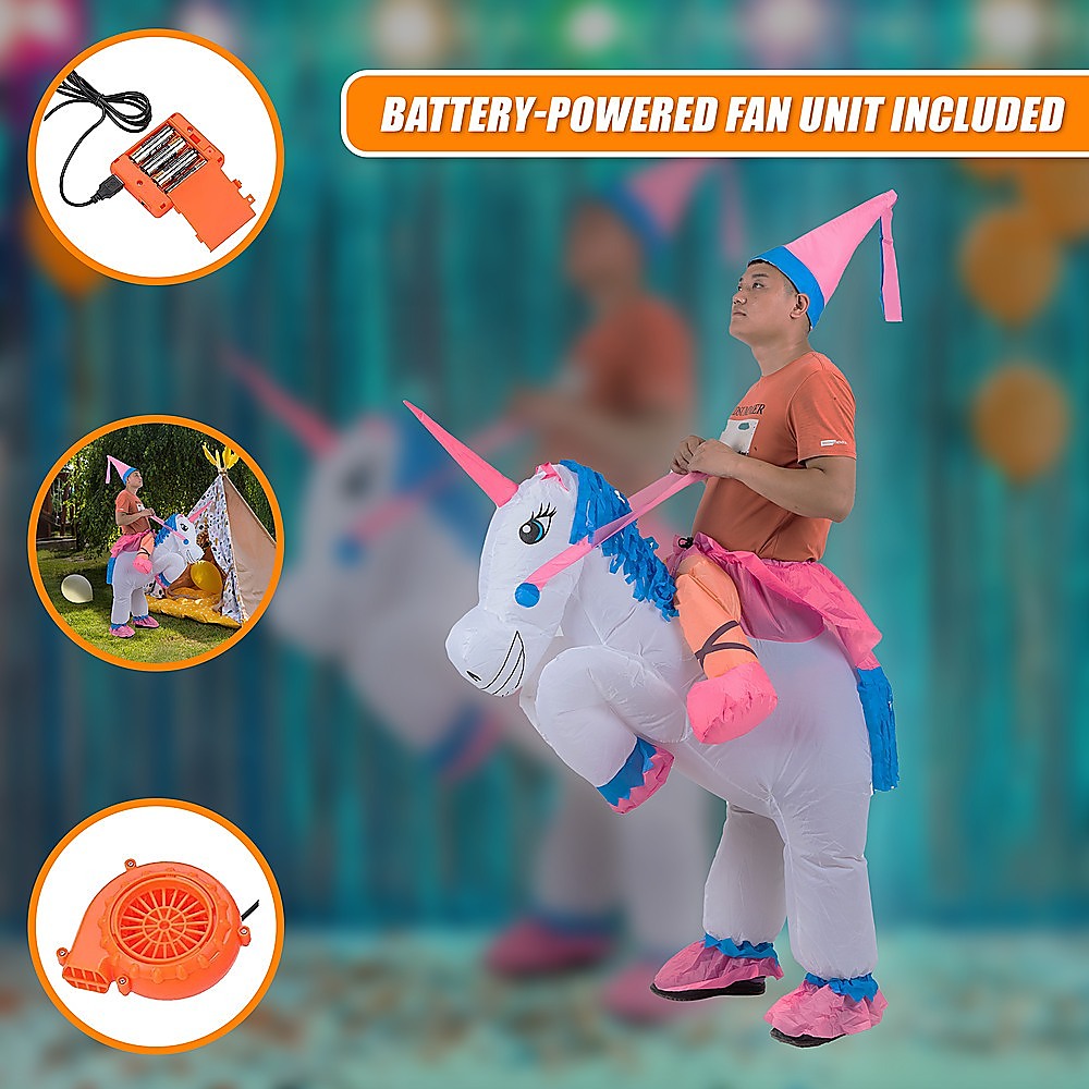 UNICORN Fancy Dress Inflatable Suit -Fan Operated Costume V63-691634