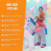 UNICORN Fancy Dress Inflatable Suit -Fan Operated Costume V63-691634
