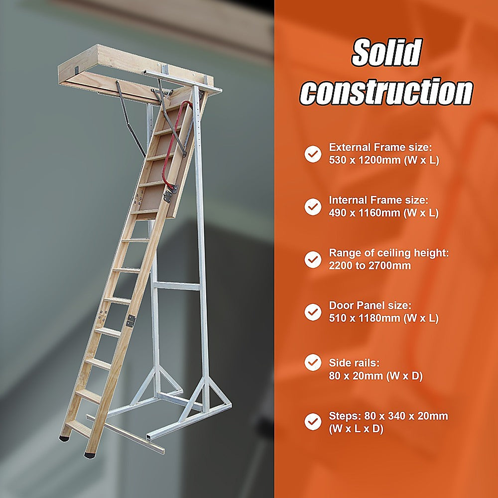 Attic Loft Ladder - 2200mm to 2700mm V63-719995