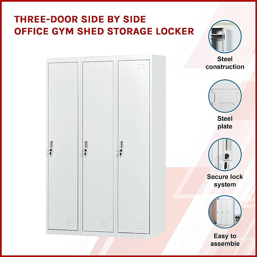 Three-Door Side by Side Office Gym Shed Storage Locker V63-759865