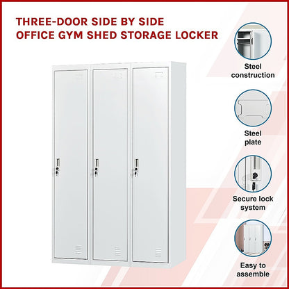 Three-Door Side by Side Office Gym Shed Storage Locker V63-759865