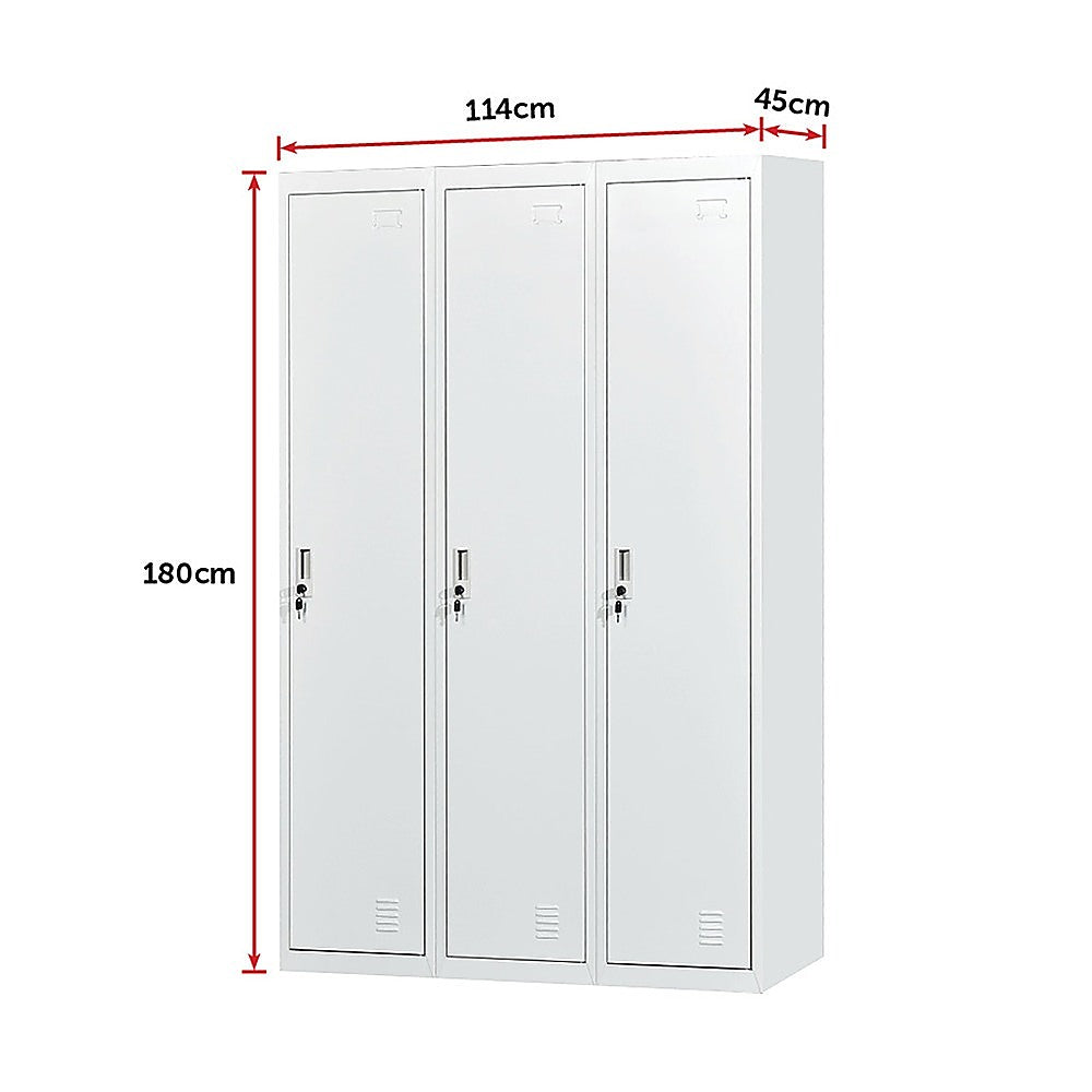 Three-Door Side by Side Office Gym Shed Storage Locker V63-759865