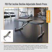 FID Flat Incline Decline Adjustable Bench Press V63-759985
