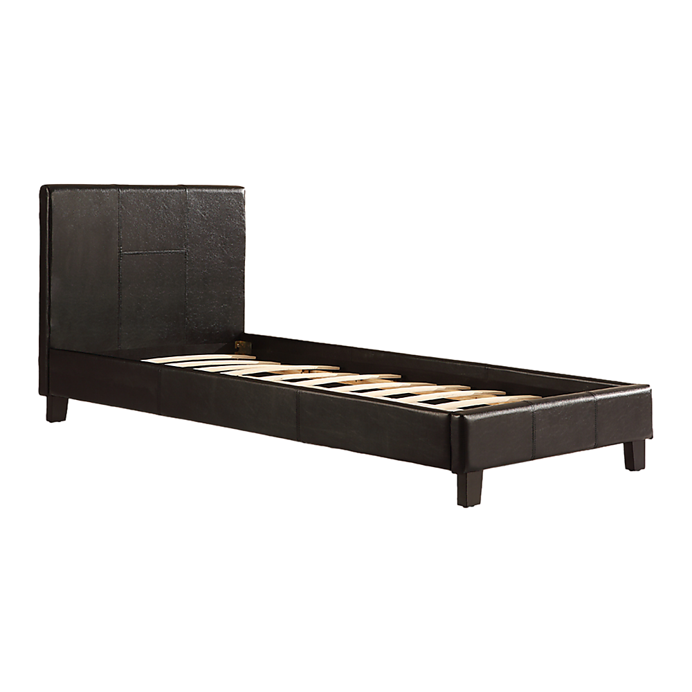 Single PU Leather Bed Frame Black V63-761175