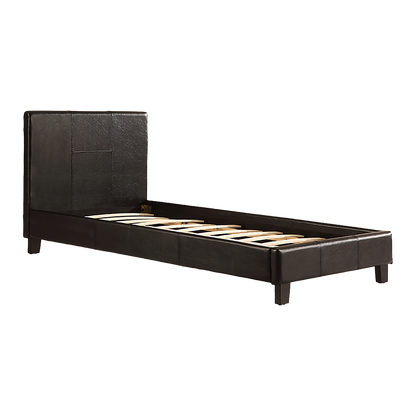 Single PU Leather Bed Frame Black V63-761175