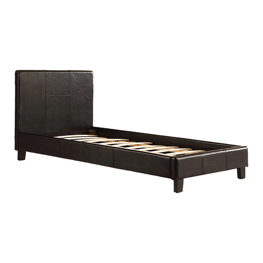 Single PU Leather Bed Frame Black V63-761175