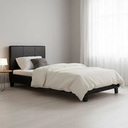 Single PU Leather Bed Frame Black V63-761175