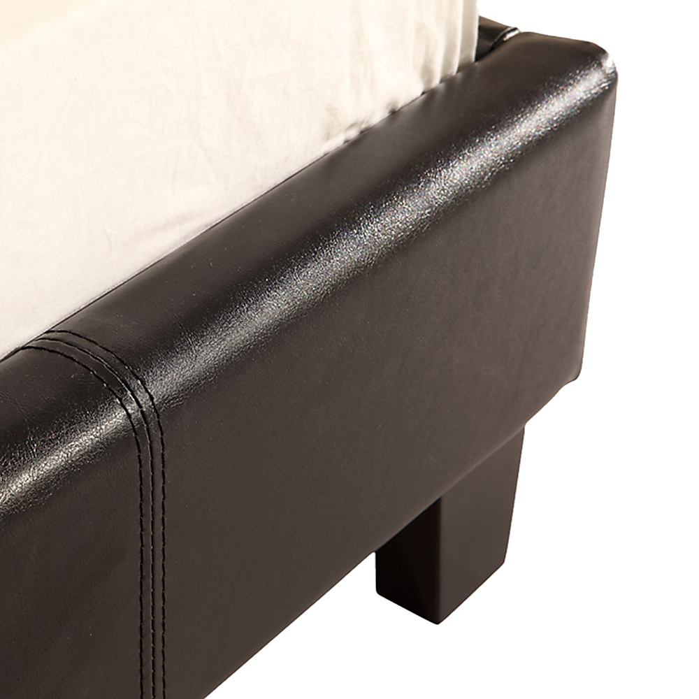 Single PU Leather Bed Frame Black V63-761175