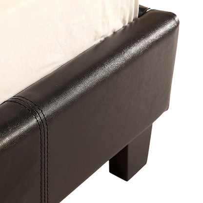 Single PU Leather Bed Frame Black V63-761175