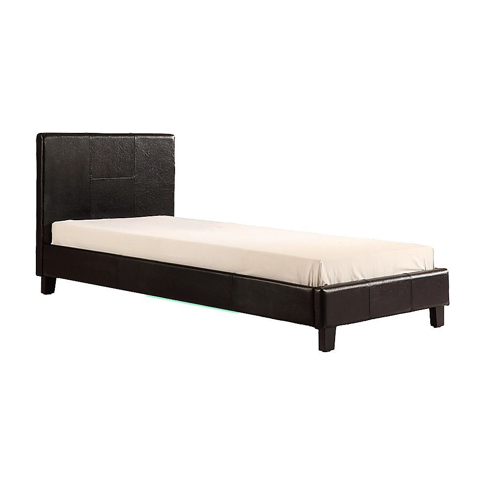 Single PU Leather Bed Frame Black V63-761175