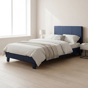 Single PU Leather Bed Frame Blue V63-761185