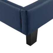 Single PU Leather Bed Frame Blue V63-761185