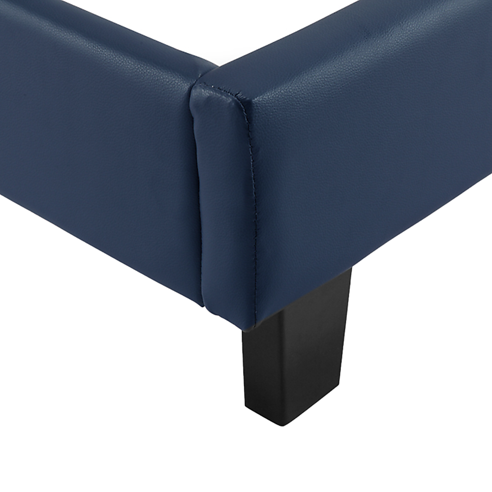 Single PU Leather Bed Frame Blue V63-761185