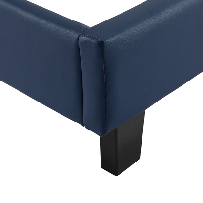 Single PU Leather Bed Frame Blue V63-761185