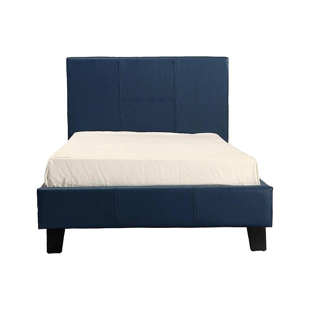 Single PU Leather Bed Frame Blue V63-761185