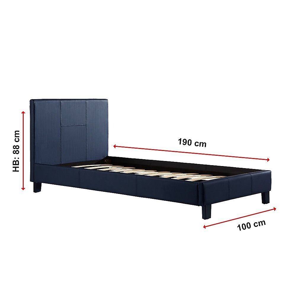 Single PU Leather Bed Frame Blue V63-761185