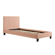 Single PU Leather Bed Frame Pink V63-761195