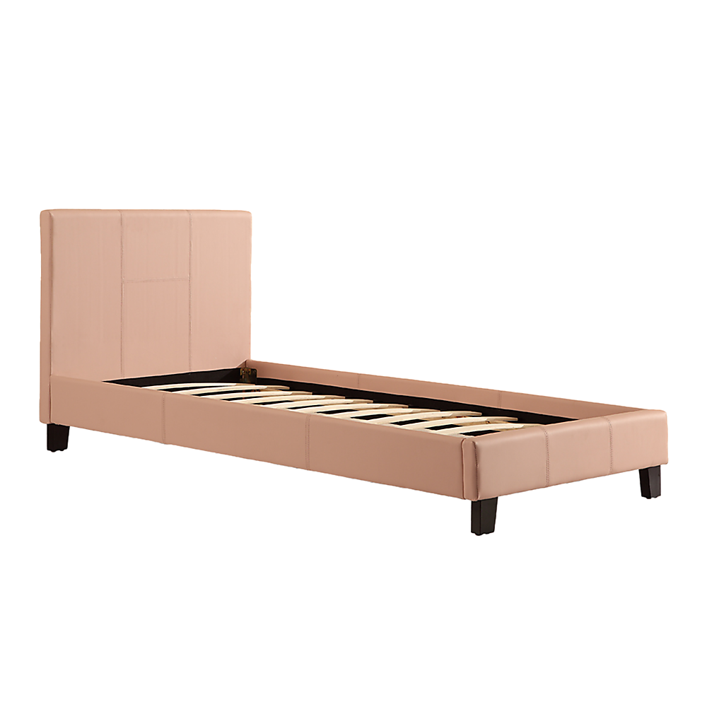Single PU Leather Bed Frame Pink V63-761195