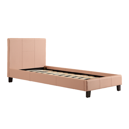 Single PU Leather Bed Frame Pink V63-761195