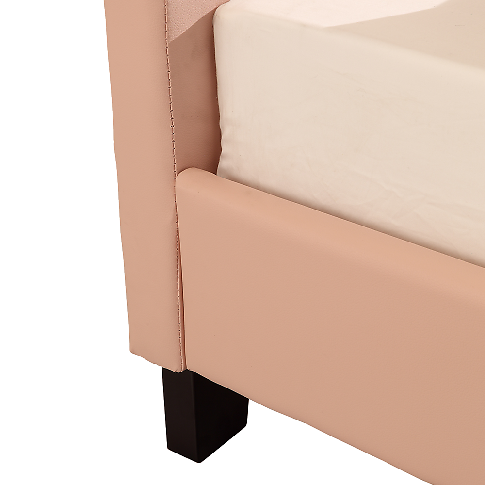 Single PU Leather Bed Frame Pink V63-761195