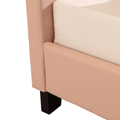 Single PU Leather Bed Frame Pink V63-761195